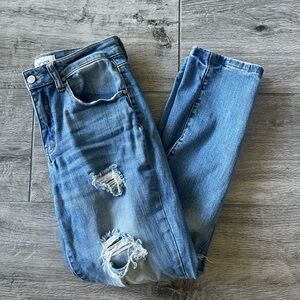 Classic Blue Distressed Women's Jeans